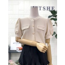 애티쉬 NEW 노카라 진주 엠보싱블라우스 BBS1R287