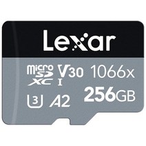 Lexar 프로페셔널 1066x 256GB 마이크로SDXC UHSI 카드 SD 어댑터 실버 시리즈 최대 160MB/s 읽기 액션 카메라 드론 하이엔드 스마트폰 및 태블릿용, 128GB_2-Pack