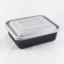 미니사각찜용기 족발포장 TY-23197 백색 블랙 200세트, TY-23197(블랙)미니찜용기＋뚜껑