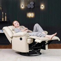 공간 소파 캐빈 싱글 안락 의자 가죽 전동 버튼 다용도 거실 1인 리클라이너, 수동 앉기 눕기 170도, 짙은 갈색 가죽