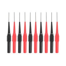 10pcs 0.7mm 멀티미터 테스트 프로브 핀 와이어 피어싱 절연 백프로브 바나나 소켓 플러그용 비파괴 니들 자동차 테스터 블랙 레드