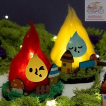 MDF 모닥불 만들기 diy 도안 패키지 미술 공예, 노랑불꽃
