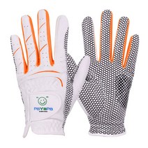 PaYaPa in New York 수출용 파야파 여성용 양손 골프장갑 (3켤레이상 구매시 볼빅T2 컬러골프공 3구 증정), 삼선 골프장갑-네온오렌지