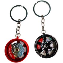 크리에이티브 BBS 휠 허브 브레이크 패드 휠 키 체인 TE37 자동차 수정 휠 허브 하이 엔드 금속 펜던트 키 체인, 레드