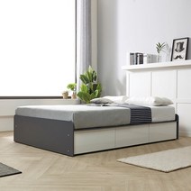 노랑나무 릴리 헤드없는 무헤드 높은 수납 침대 프레임 SS Q, 릴리 무해드 침대 (높이230mm), LPM그레이투톤