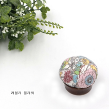 당일배송/러블리플라워 우드핀쿠션 4종 / 프랑스자수 /퀼트 / 바늘꽂이, 그린플라워