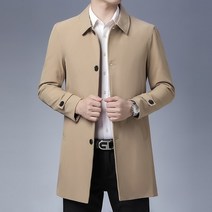 남성 봄 코트 2021 새로운 도착 남성 비즈니스 캐주얼 블랙 카키 롱 재킷 품질 싱글 브레스트 솔리드 트렌치