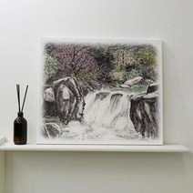캔버스천데코사각액자53×45.5_계곡수묵화, 2.이미지2