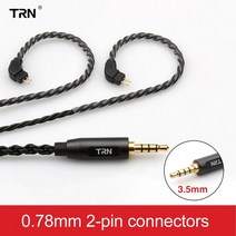 trn a3 6 코어 이어폰 케이블 고순도 구리 3.5mm mmcx 2pin v90 v30 v80 mt1 vx pro kirin mt3 st5 bax, 3.5mm 0.78mm 공칭