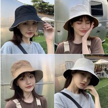 남녀공용 양면 버킷햇 빈티지 챙넓은 봄 소풍 나들이 등산 캠핑 벙거지 끈조절 사파리 모자