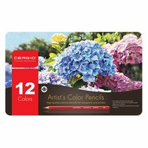 세르지오 유성색연필 12색 틴케이스 세밀화 색연필 디자인용색연, 단품