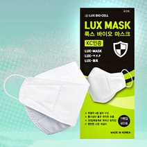 룩스바이오 국내생산 KC인증 4중필터 마스크 통기성 개별포장 50매, 화이트, 100매