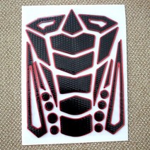 오토바이 피시본 자동차 스티커 PVC 부드러운 충돌 방지 스크래치 문짝 보넷 3D, 01 Red edge