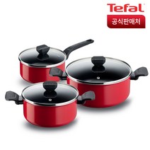 테팔 심플앤이지 양수냄비, 레드, 24cm