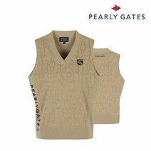 파리게이츠 골프 pearlygatesgolf여성 로고 자카드 니트 베스트 P521A1SV151_BG, 000, BG