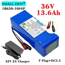 잘나가는36V 13.6Ah 18650 리튬 배터리 팩 10S4P 500W 모터 대용량 42V 전기 자전거 스쿠터 예비 BMS + 2A, 04 XT30-JST-Charger, 한개옵션1