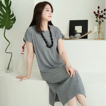 쉬즈마담 N2389 보들인견 주름 롱원피스 마법처럼 날씬해져요