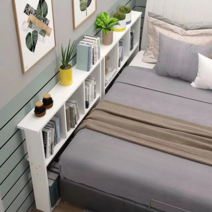 북유럽 엔틱 거실 인테리어 철제 화장대 현관 미니 폭좁은 콘솔 장식장 복도 가구 슬림 빈티지, 90x25x80cm, 화이트