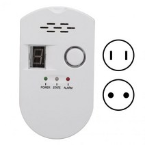 가스 탐지기 AC 100 240V ZN AZ CO1 013 민감한 전자 디스플레이 가연성 파이프 라인 알람, 미국 플러그