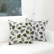 기타 바보사랑[찬미디자인]나뭇잎엽서 쿠션커버 45X45cm[무료배송], 나뭇잎엽서블루