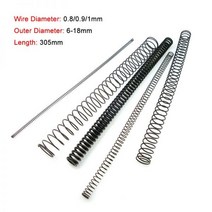 인장스프링 스텐인장스프링 금형 1/3/305 PCS 0.8mm y형 압축 스프링 65 망간 강철 압력 와이어 직경 0.9//1mm 맞춤형 램프 가능, 10 Pcs, 1x18x305mm