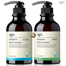 오직샴푸 탈모증상 완화 가려움 지성 건성 비듬 500ml 2개, 티트리샴푸+플로럴샴푸