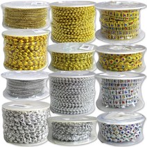 체인비드 롤 체인구슬 줄비드 장식비드, 국화은색 7mm