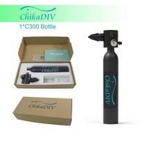 미니산소통 휴대용산소통 소형산소통 ChikaDIV C300 미니 스쿠버 탱크 리필 가능 산소 실린더 05 L 용량 스노클링 병 510 분 공기 어댑터 포함, 싱글 사이즈+Black-C300A1
