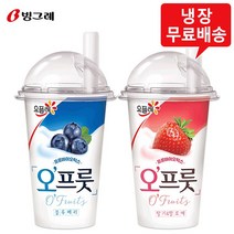 요플레 오프룻 8개(블루베리4+딸기알로에4)/냉장무배