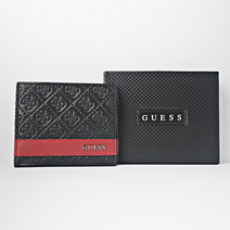GUESS 게스 남성 패턴 반지갑 31GU13X008 블랙 레드