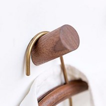 오늘의공간 일자훅 원목 우드 훅 벽걸이 벽행거 (6cm 8cm), 월넛우드(어두운색), 6cm