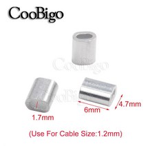 슬리빙케이블 파워 서플라이 50pcs 1/32 quot 5/16 구멍 알루미늄 크림프 슬리브 스네어 와이어 로프 클립 스웨이지 트랩 배럴 피팅용 페룰 스톱 473EA4, 03 M1.2