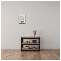 스피드랙 업그레이드형 홈던트하우스 철제 선반 3단, 블랙