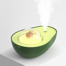 미니가습기 USB 충전식 아보카도 가습기 무드등 210ml, 녹색
