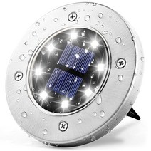 태양광 8LED 정원등 바닥등 잔디등 태양열 야외 경관 조명 JS8LED-1P, 하얀빛