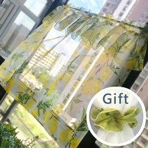 32평 33평 40평 24평 거실 커튼 나비주름 쉬폰커튼 노란색 레몬 하프 커튼 더블 레이어 주름 얇은 얇은 명주 그물 작은 창 짧은 커튼 나비 넥타이 부엌 문 파티션 완료