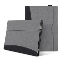 서피스독 Microsoft surface pro 7 6 5 4 12.3pro 8 9 13quot용 포트폴리오 비즈니스 케이스 태블릿 케이스 pu 가죽 커버 표면 go 2 3, 회색