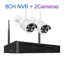 Techage-8CH 5MP 무선 카메라 시스템 양방향 얼굴 감지 Wifi CCTV 비디오 감시 보호 키트 ONVIF P2P, 01 8CH and 2 Cameras_02 1T