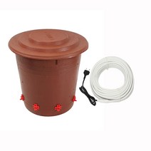 시둥마켓 +[시둥마켓]+_ 열선니플물통 병아리물통 자동급수기 수평니플급수기 닭키우기 닭물통, 니플 급수기 2호 45리터 + 열선2M 수평니플