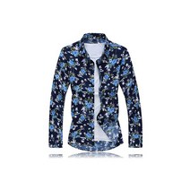건달셔츠 아메카지 남방 긴팔 야자수 꽃무늬 복고풍 여행 남자