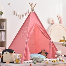 아기텐트 인디언 어린이 키즈 유아 아동 놀이 텐트 풀 실내용, A핑크1.1m