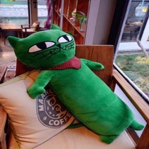 동물 쿠션 바디필로우 사랑스러운 녹색 고양이 새끼 인형 긴 몸 베개 부드러운 봉제 장난감 아이 소녀 소년 생일 크리스마스 선물 개, 6.doll 80cm 1pc