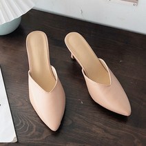 브이컷 7cm 스틸레토힐 슬리퍼