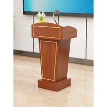 교회테이블 강의실 발표 교회 강연 데스크, 구리 스트립으로 티크 색상 (서랍 포함)