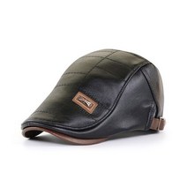 남자 베레모 헌팅캡 어르신 탐정 모자 수준의 가죽 뉴스 보이 모자 남성 Gorras Planas Duckbill 바이저 겨울 가을 따뜻한 플랫 캡 빈티지 Boinas 개