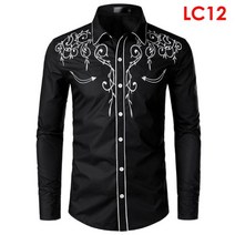 블랙 자수 셔츠 남성 2022 브랜드 뉴 스타 남성 버튼 다운 셔츠 남성 긴 소매 드레스 셔츠 Chemise Homme Camisa XXL