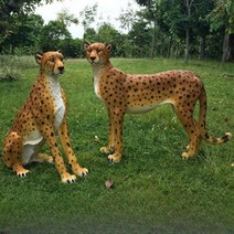 동물원 대형 야외 조형물 정원 표범 호랑이 사자 곰 치타 장식 귀여운 조각 공원 동물원 근교 카페 식당 인테리어 아기 새끼 사자, 치타 1~2 세트