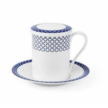 한국도자기 블루문 뚜껑받침머그 3p 커피잔세트 천연본애쉬사용 손님접대, 1p, 블루문뚜껑받침머그