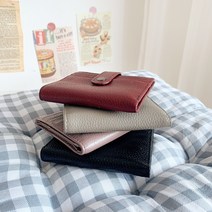 모던 가죽 똑딱이 카드 반지갑 여성 지갑