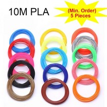 5 개 (최소 주문) 10m 1.75mm PLA 3d 프린터 펜 필라멘트 리필 핸들 플라스틱 3D 학교 드로잉 용품, 30 투명한